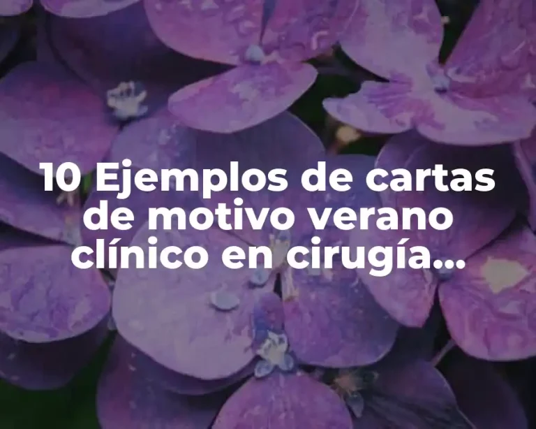 10 Ejemplos de cartas de motivo verano clínico en cirugía, Definición, Diferencias y para que sirve