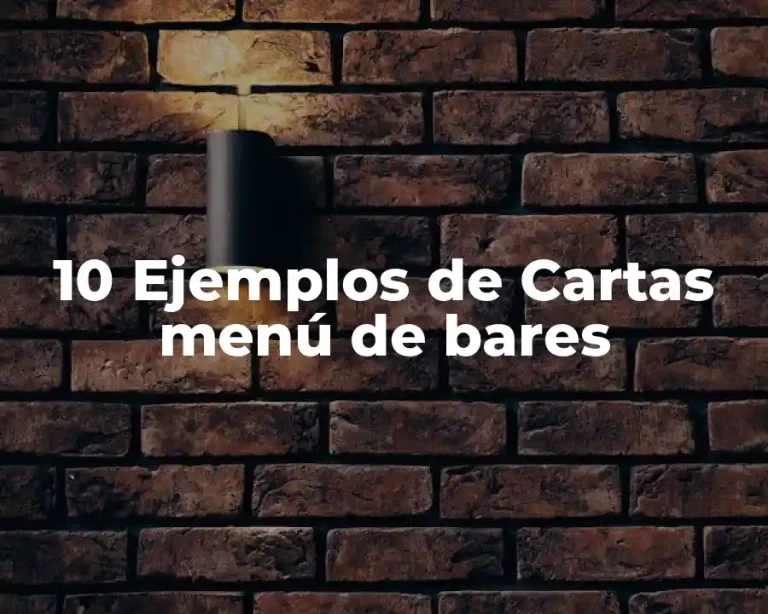 10 Ejemplos de Cartas menú de bares
