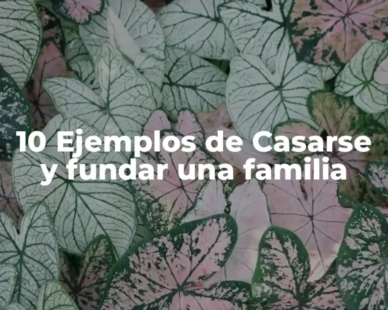 10 Ejemplos de Casarse y fundar una familia