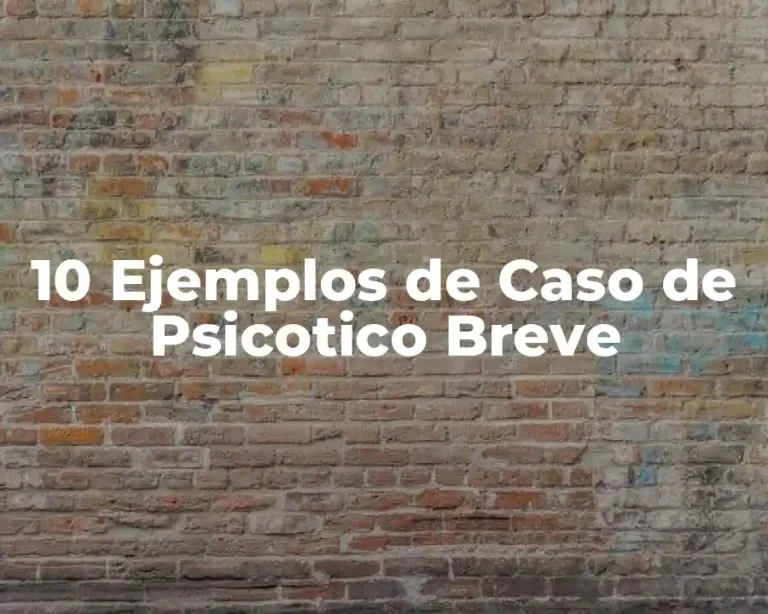 10 Ejemplos de Caso de Psicotico Breve