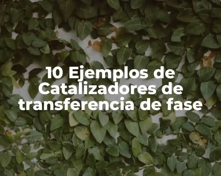 10 Ejemplos de Catalizadores de transferencia de fase