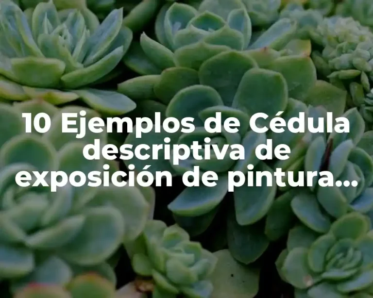 10 Ejemplos de Cédula descriptiva de exposición de pintura, Definición, Diferencias y para que sirve