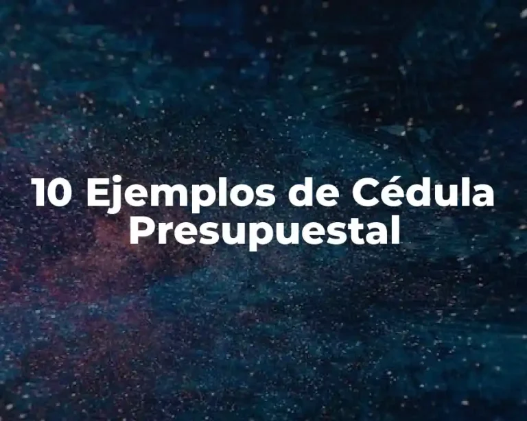 10 Ejemplos de Cédula Presupuestal