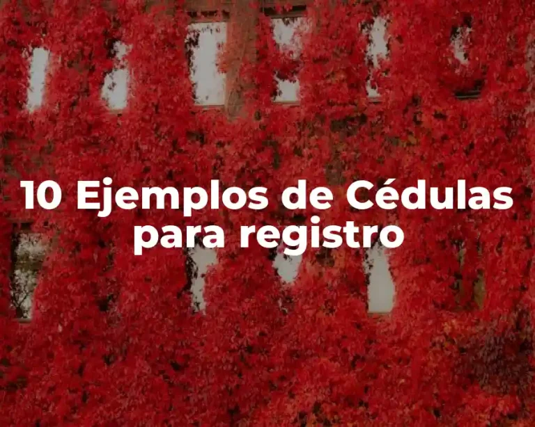 10 Ejemplos de Cédulas para registro