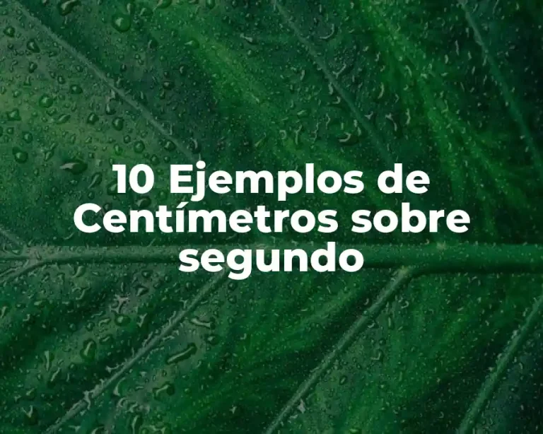 10 Ejemplos de Centímetros sobre segundo