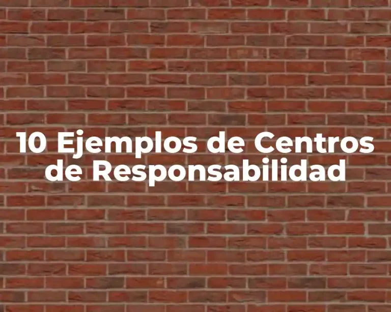 10 Ejemplos de Centros de Responsabilidad