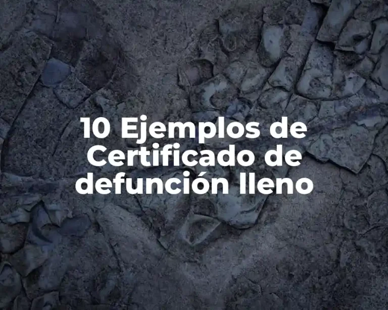 10 Ejemplos de Certificado de defunción lleno