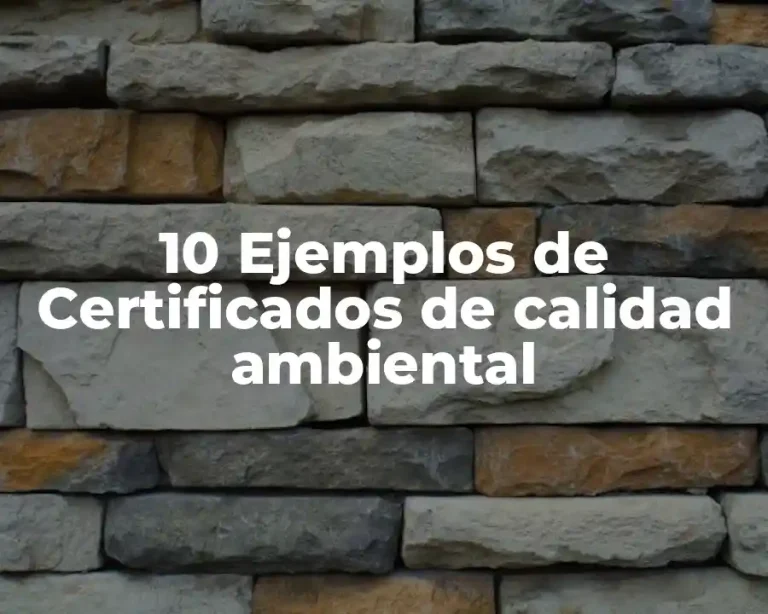 10 Ejemplos de Certificados de calidad ambiental