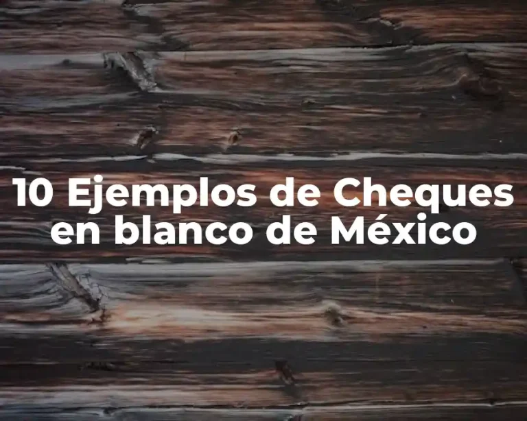 10 Ejemplos de Cheques en blanco de México