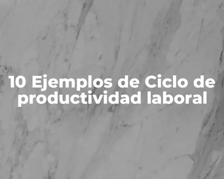 10 Ejemplos de Ciclo de productividad laboral