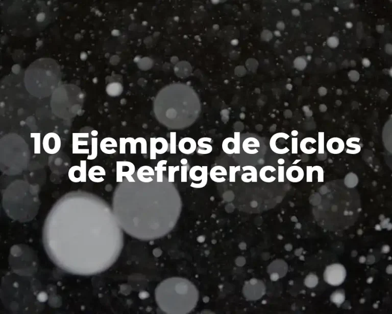 10 Ejemplos de Ciclos de Refrigeración