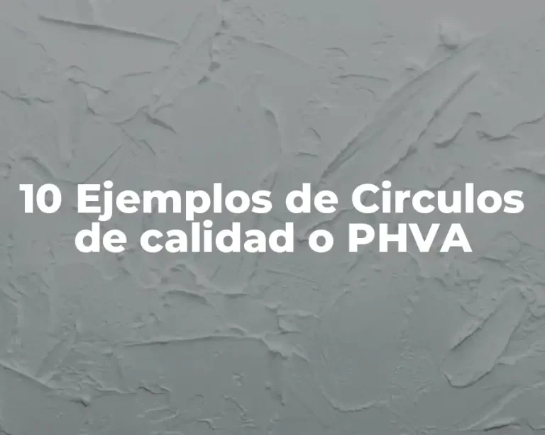 10 Ejemplos de Circulos de calidad o PHVA
