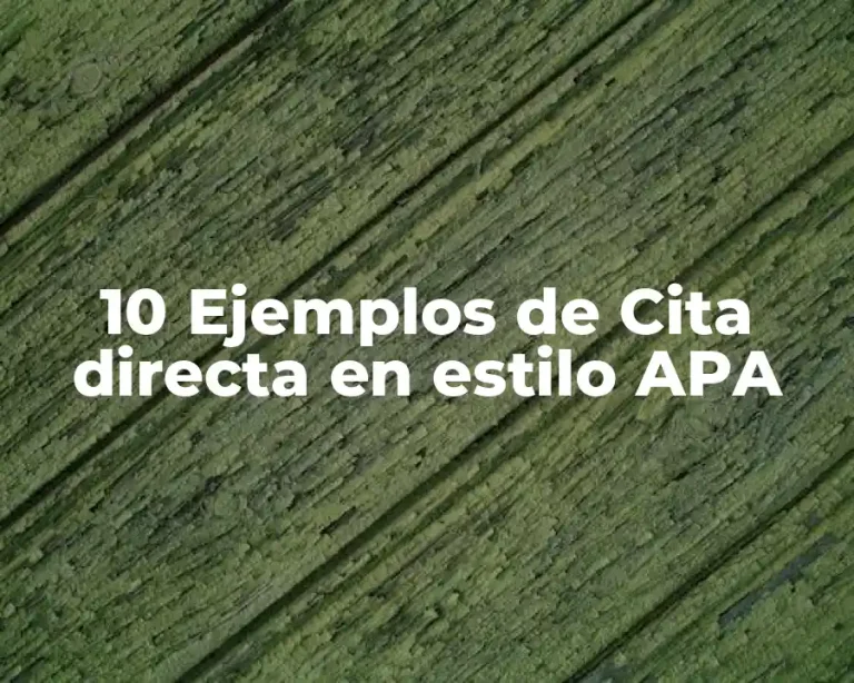 10 Ejemplos de Cita directa en estilo APA
