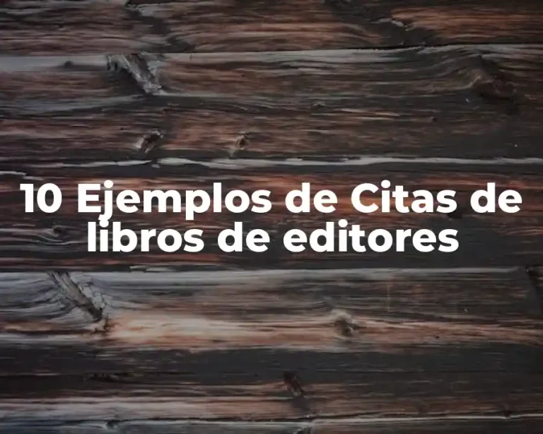 10 Ejemplos de Citas de libros de editores