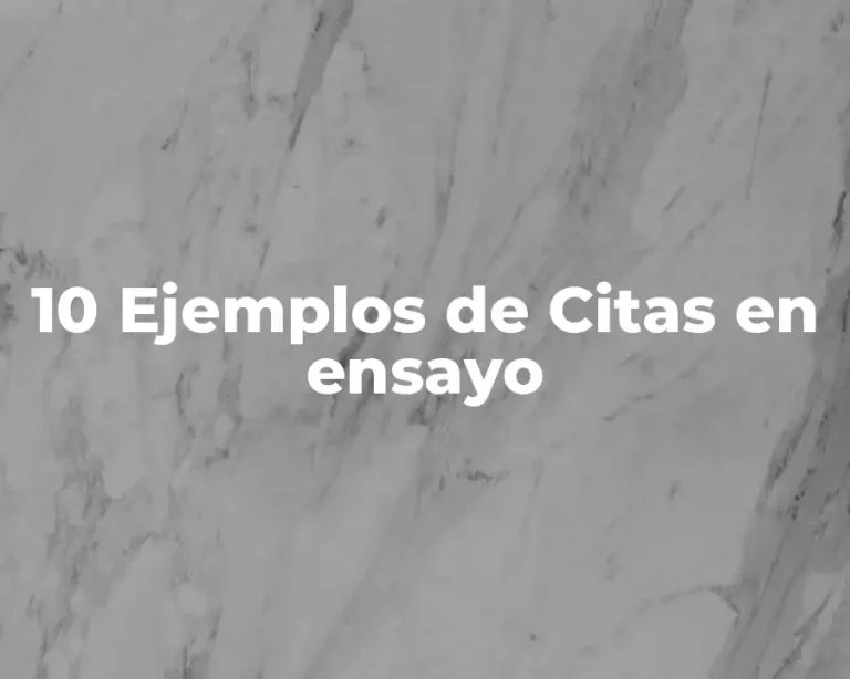 10 Ejemplos de Citas en ensayo
