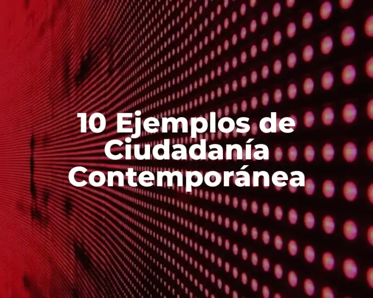 10 Ejemplos de Ciudadanía Contemporánea