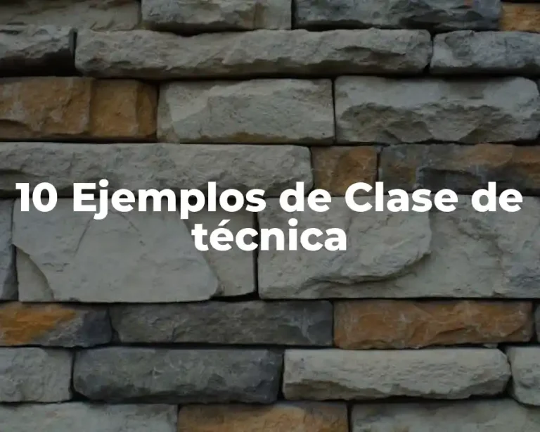 10 Ejemplos de Clase de técnica