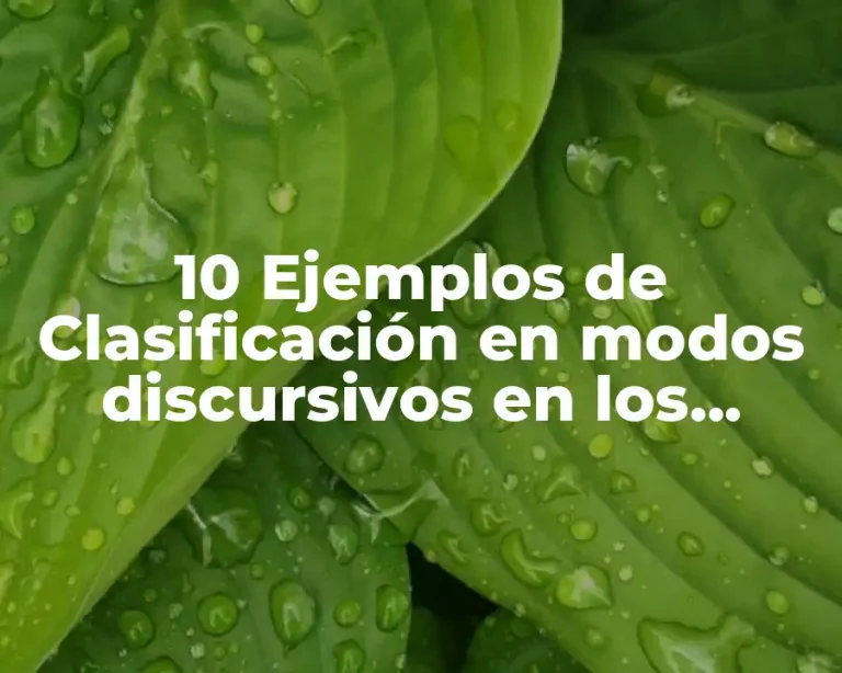 10 Ejemplos de Clasificación en modos discursivos en los diferentes