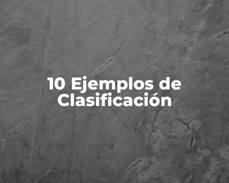 10 Ejemplos de Clasificación