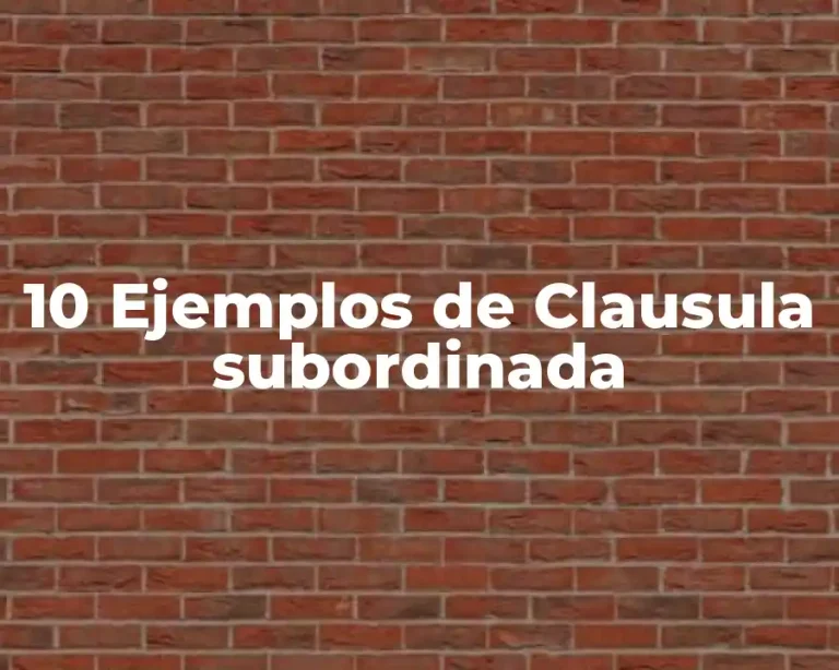 10 Ejemplos de Clausula subordinada