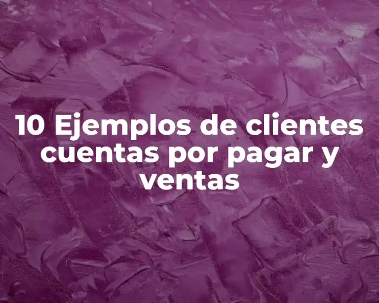 10 Ejemplos de clientes cuentas por pagar y ventas