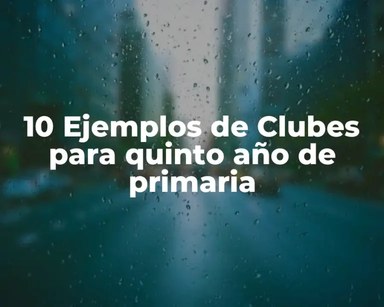 10 Ejemplos de Clubes para quinto año de primaria