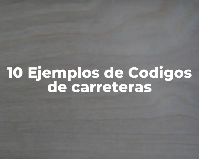 10 Ejemplos de Codigos de carreteras