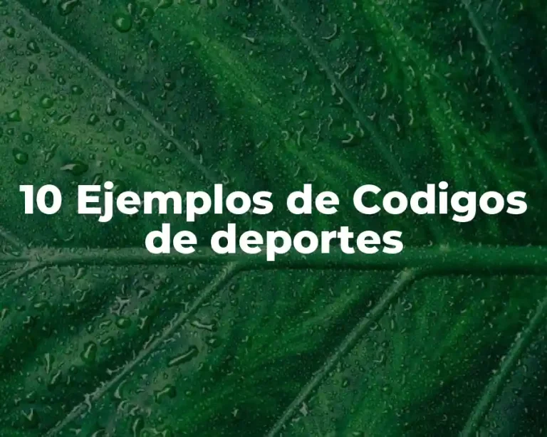10 Ejemplos de Codigos de deportes