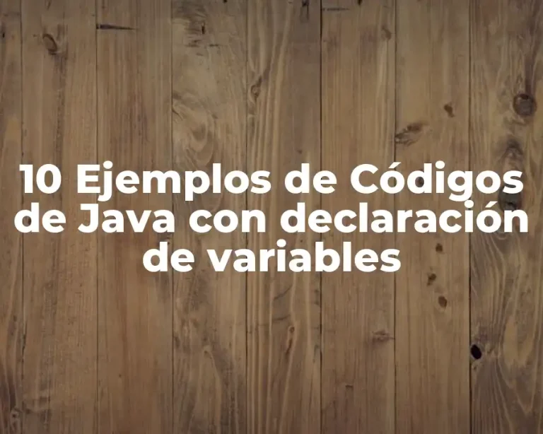 10 Ejemplos de Códigos de Java con declaración de variables