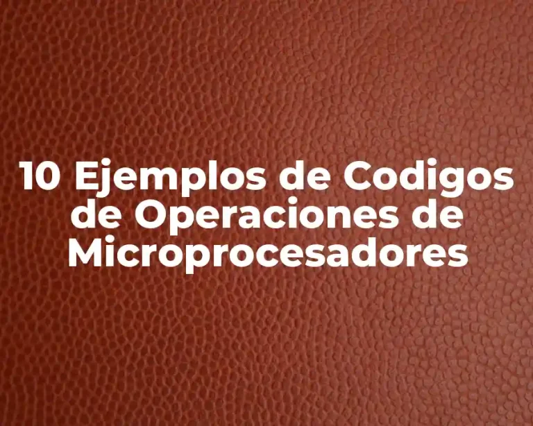 10 Ejemplos de Codigos de Operaciones de Microprocesadores