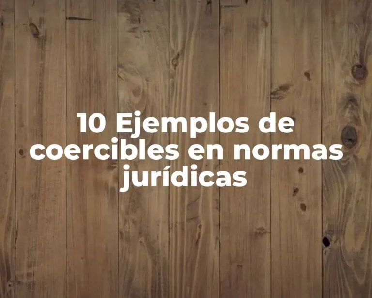 10 Ejemplos de coercibles en normas jurídicas