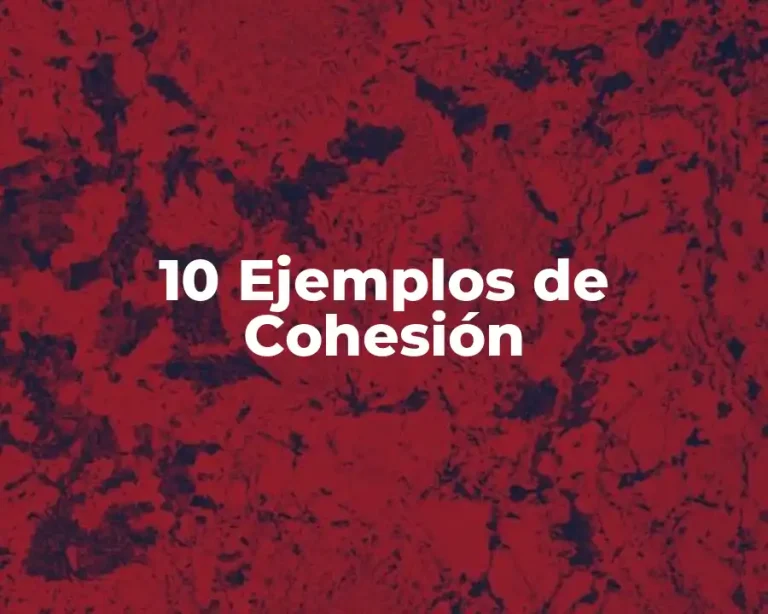 10 Ejemplos de Cohesión