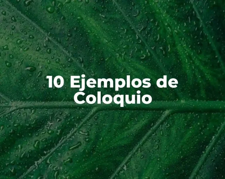 10 Ejemplos de Coloquio