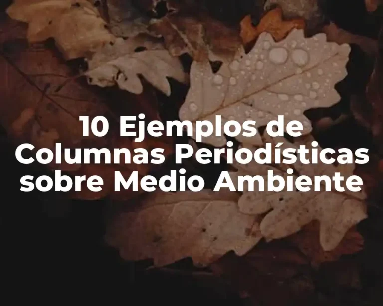 10 Ejemplos de Columnas Periodísticas sobre Medio Ambiente