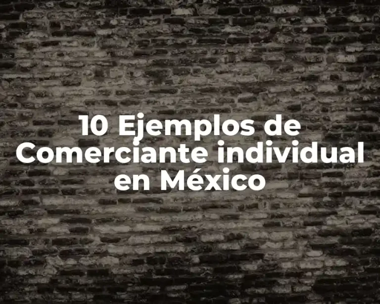 10 Ejemplos de Comerciante individual en México