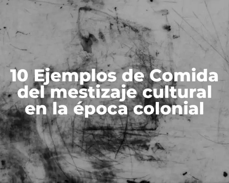 10 Ejemplos de Comida del mestizaje cultural en la época colonial
