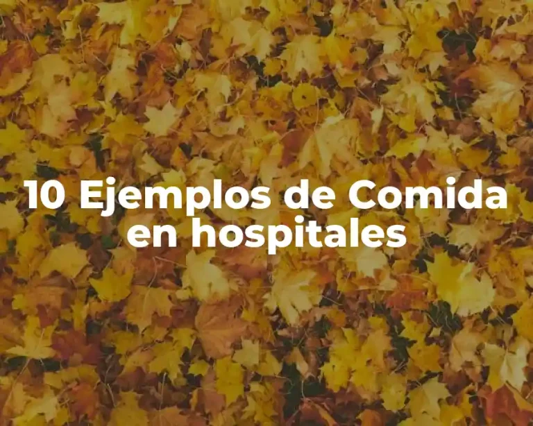 10 Ejemplos de Comida en hospitales
