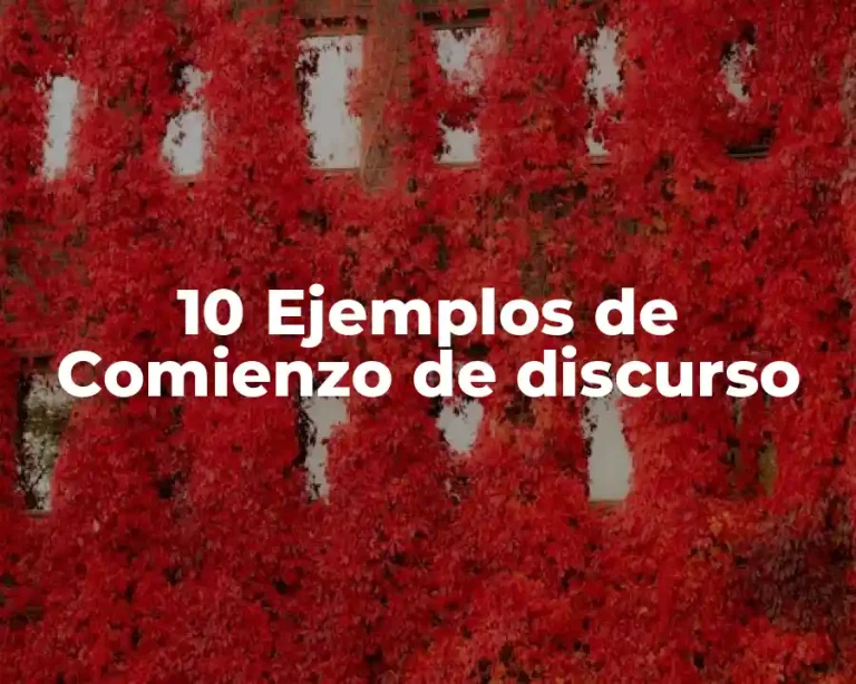10 Ejemplos de Comienzo de discurso