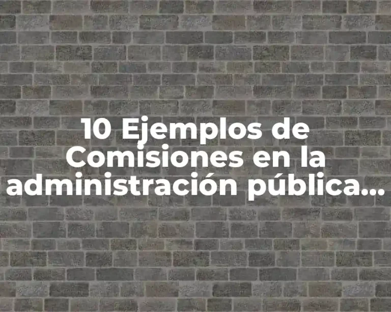 10 Ejemplos de Comisiones en la administración pública municipal
