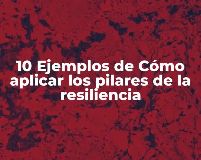 10 Ejemplos de Cómo aplicar los pilares de la resiliencia