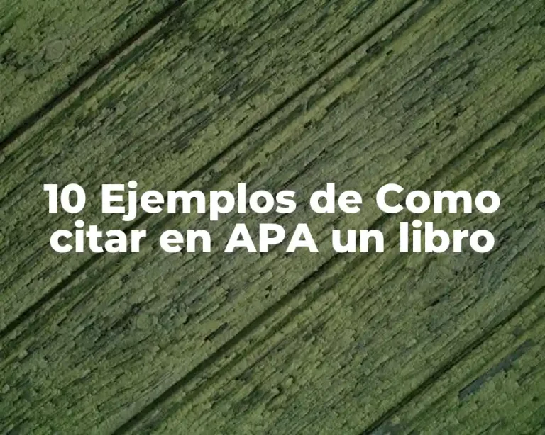 10 Ejemplos de Como citar en APA un libro