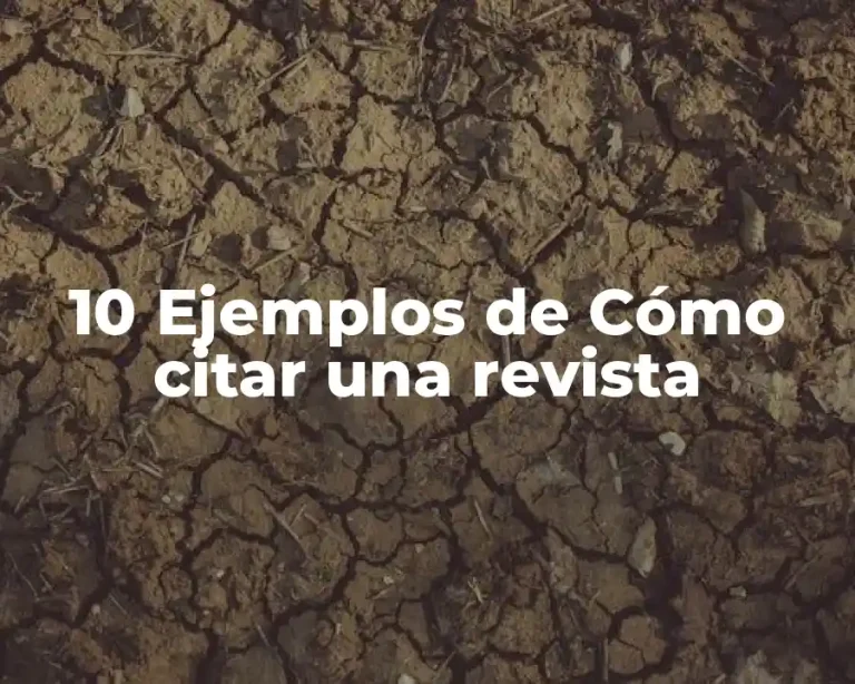 10 Ejemplos de Cómo citar una revista