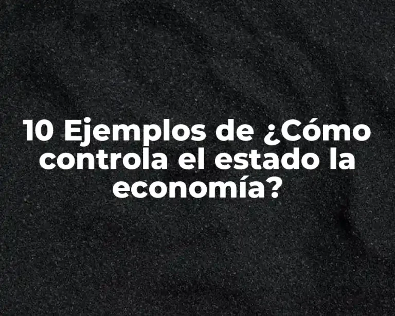 10 Ejemplos de ¿Cómo controla el estado la economía?