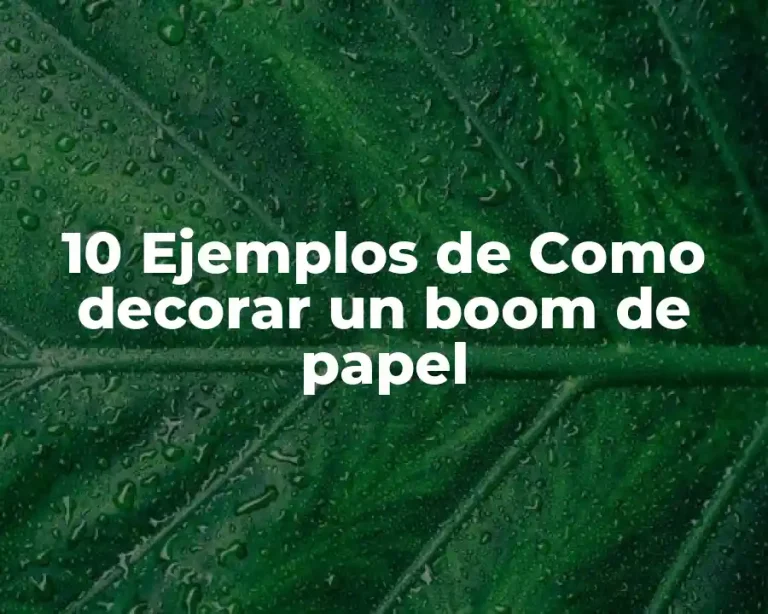 10 Ejemplos de Como decorar un boom de papel