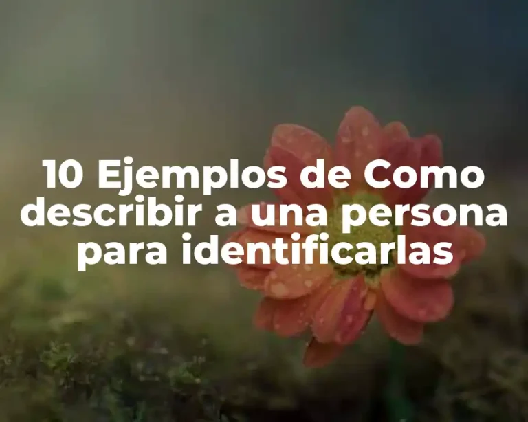 10 Ejemplos de Como describir a una persona para identificarlas