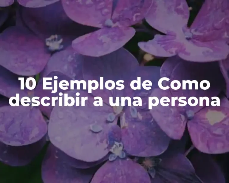 10 Ejemplos de Como describir a una persona