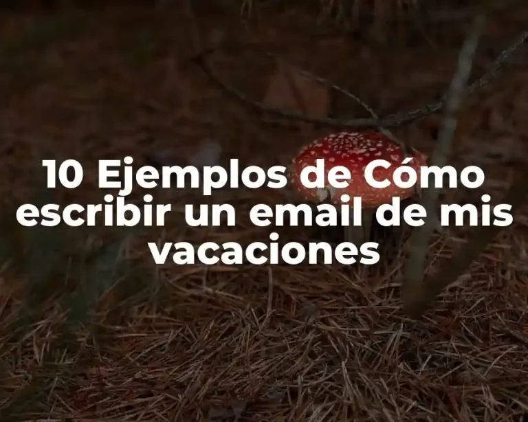 10 Ejemplos de Cómo escribir un email de mis vacaciones