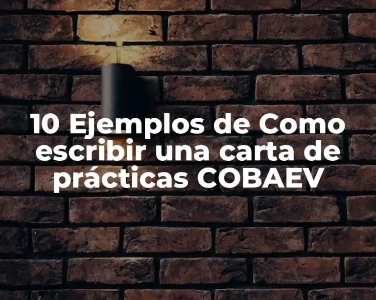 10 Ejemplos de Como escribir una carta de prácticas COBAEV