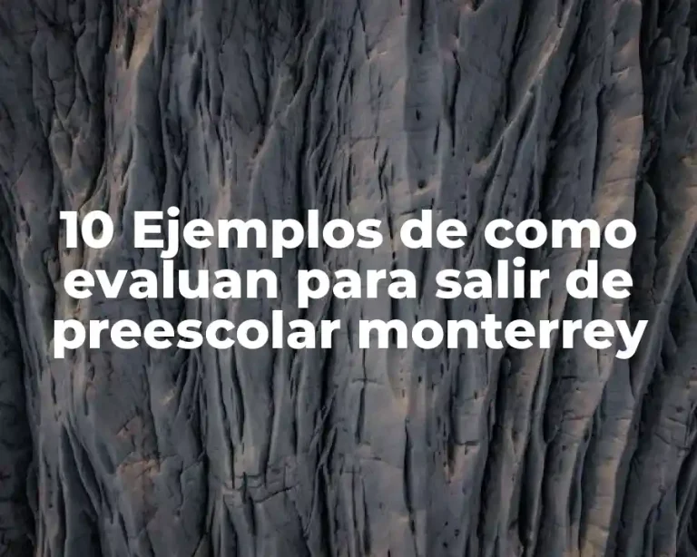 10 Ejemplos de como evaluan para salir de preescolar monterrey
