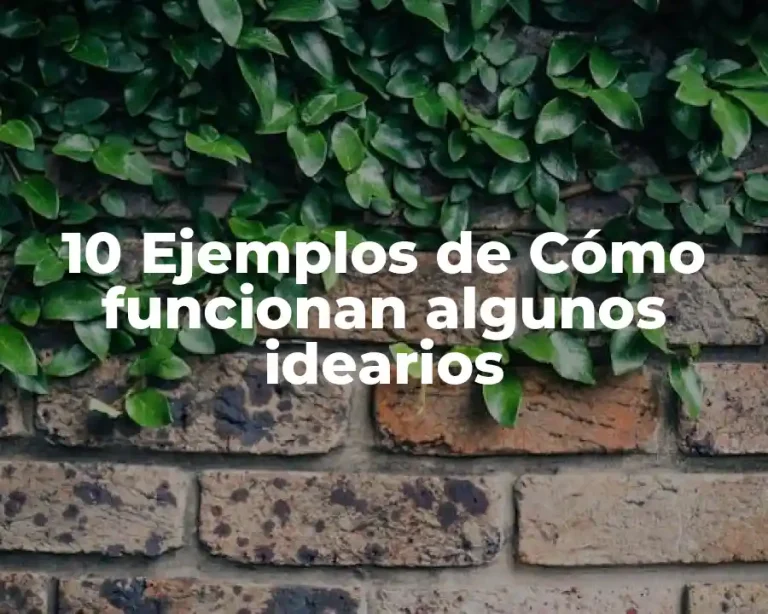 10 Ejemplos de Cómo funcionan algunos idearios